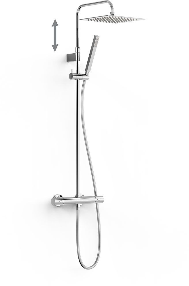 Tres Over-Wall zestaw prysznicowy ścienny termostatyczny z deszczownicą chrom 19038709