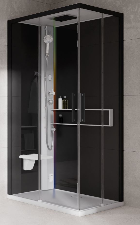 Novellini Glax 2 2.0 A kabina z hydromasażem 90x70 cm lewa parowa z brodzikiem biała G22A9070ST5-1UH