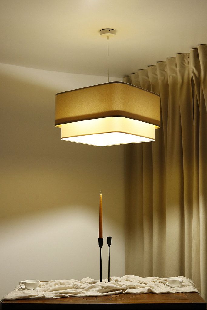 BPS Koncept Kwadro Duo Sue lampa wisząca 1x60 W biała-złota-beżowa KWD-011