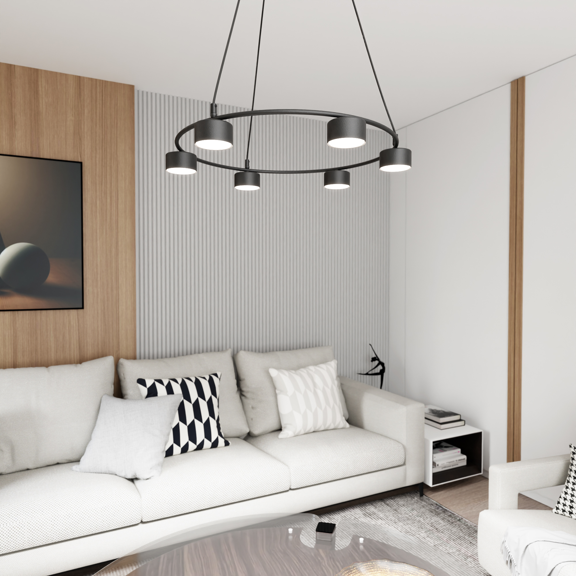 Emibig Starlit lampa wisząca 6x10 W czarna 1372/6