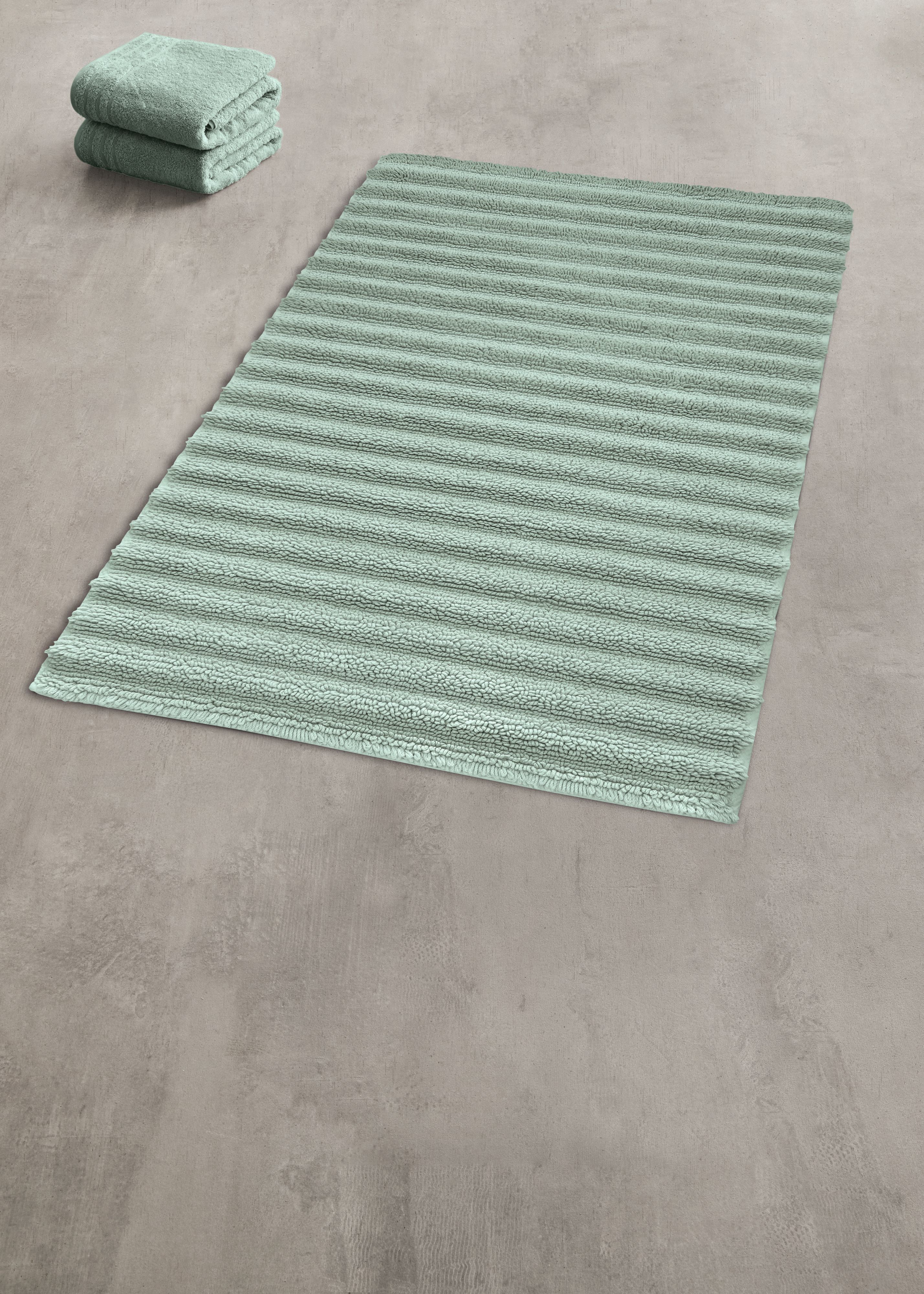 Kleine Wolke Yara Eco Care dywanik łazienkowy 100x60 cm bawełna zielony 9156685360