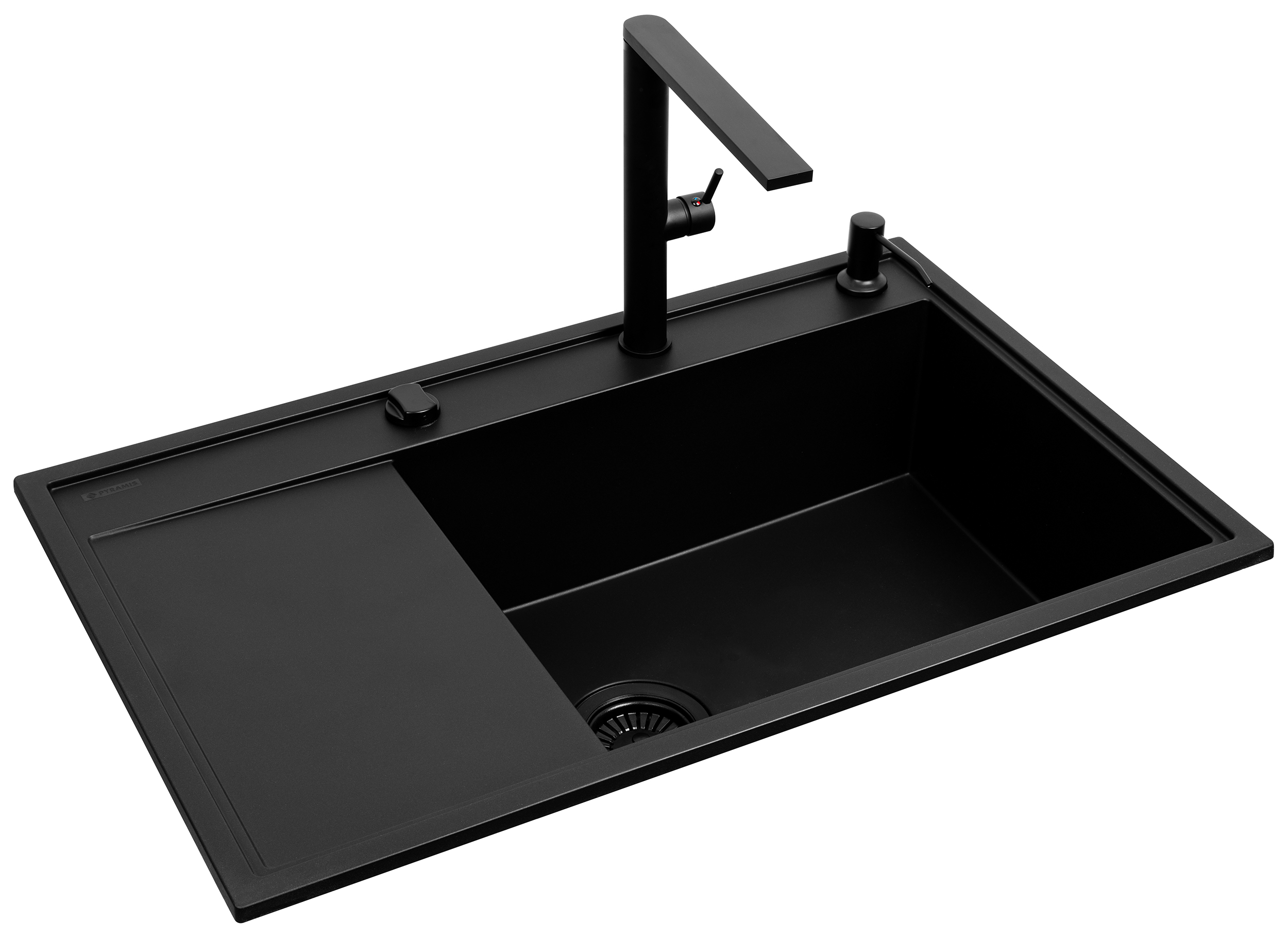 Pyramis Camea zlewozmywak z baterią czarny 070168502BT