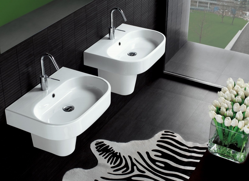 Hatria Area umywalka 60x45 cm ścienna półokrągła biała Y0UH01