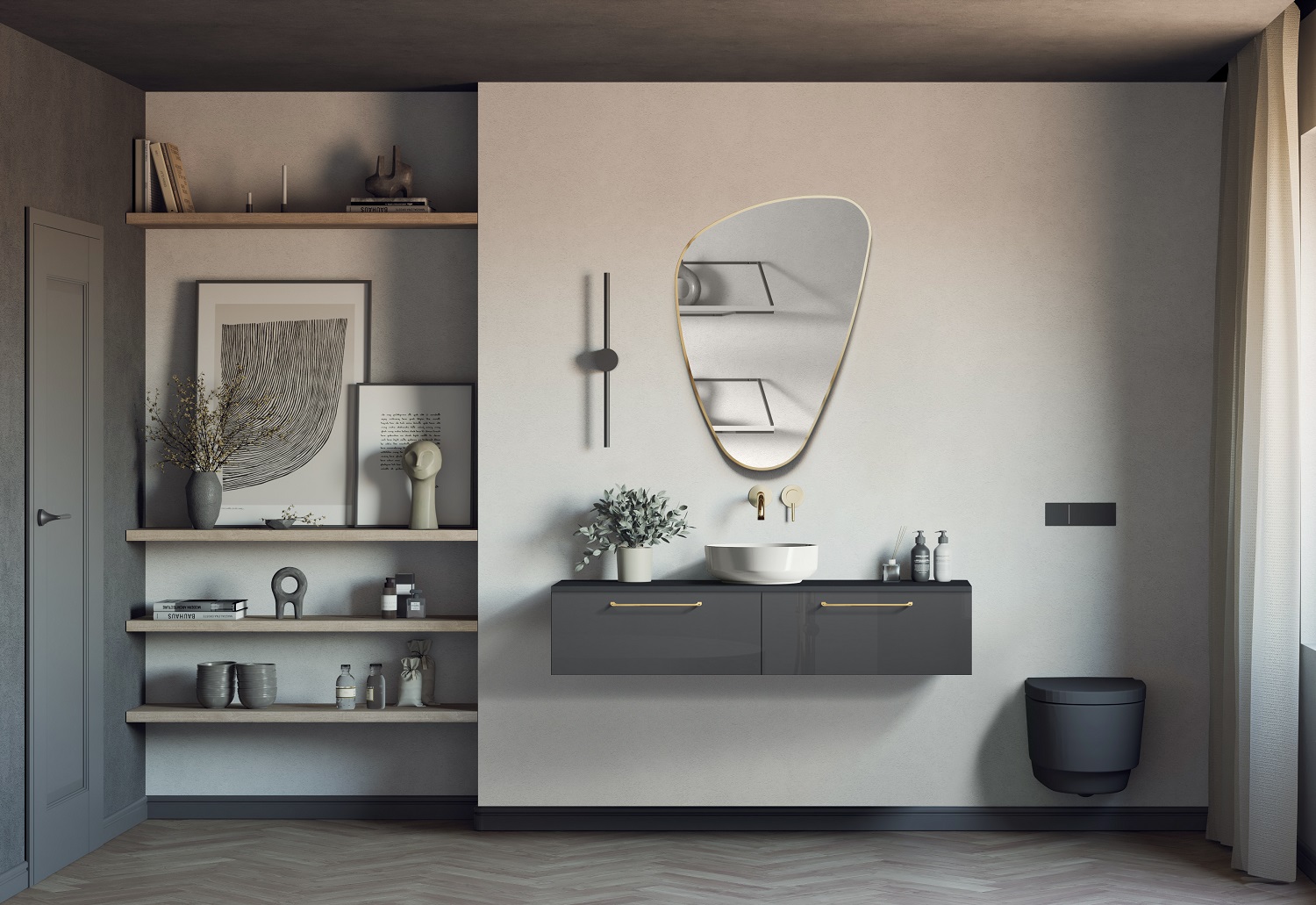 Elita Look Slim szafka 120x44,9x31,8 cm podumywalkowa wisząca anthracite RE081204026610