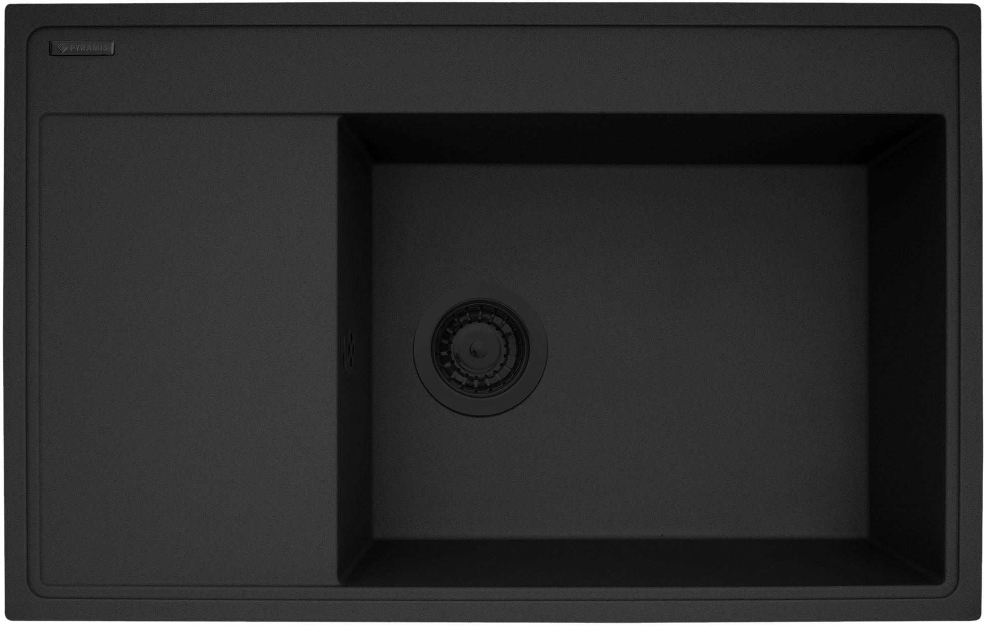 Pyramis Camea zlewozmywak granitowy 79x50 cm czarny 070168502