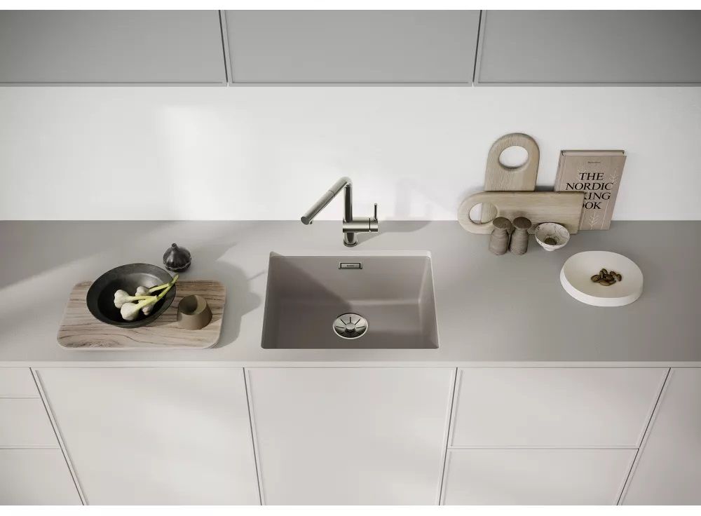 Blanco Linus-S bateria kuchenna stojąca satin platinum 527699