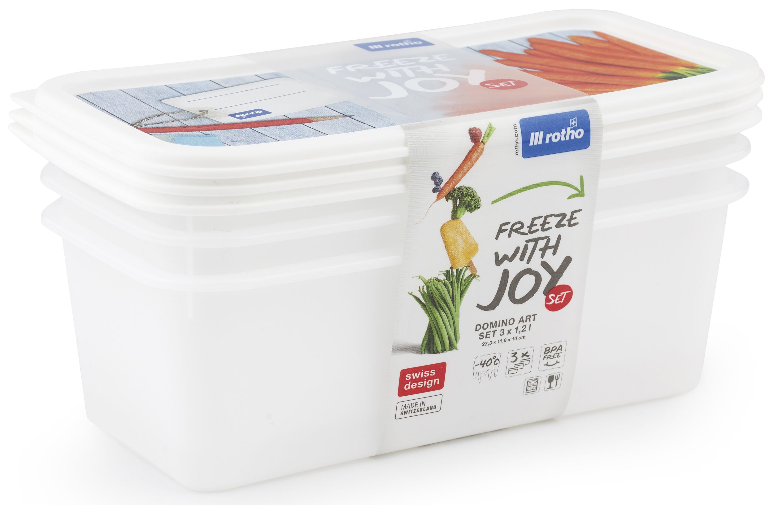 Rotho Domino pojemnik do przechowywania zestaw 3 szt 1,2 l biały 1755310236
