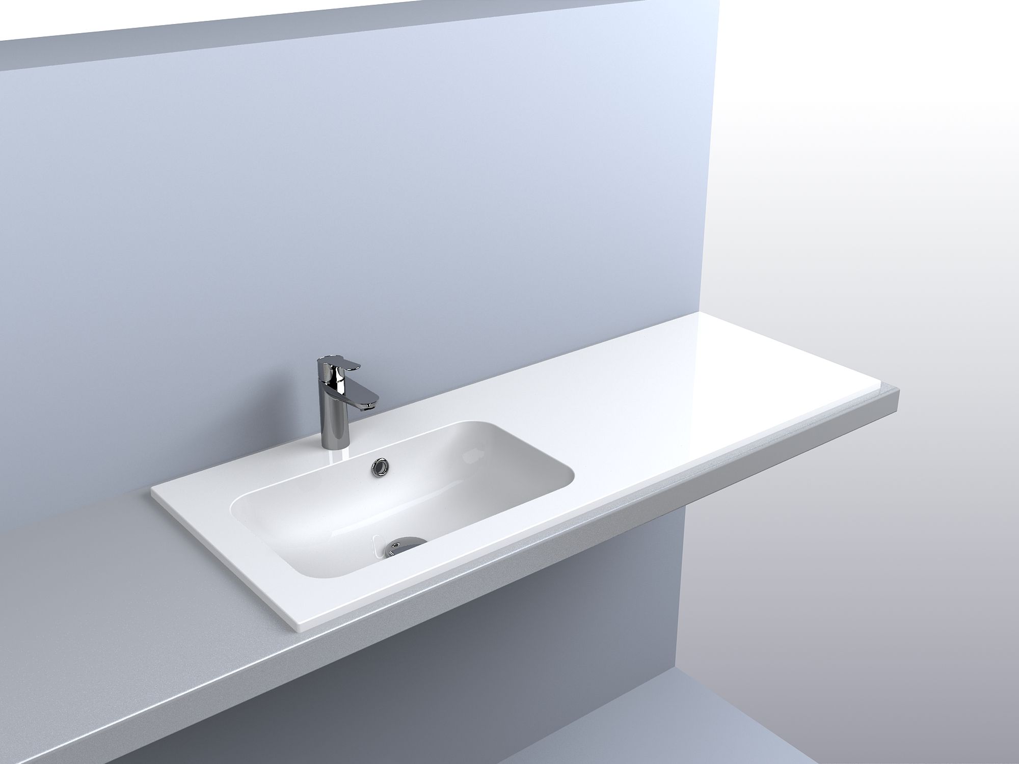 Miraggio Della umywalka 120x45 cm wpuszczana prostokątna lewa biały połysk 0000911