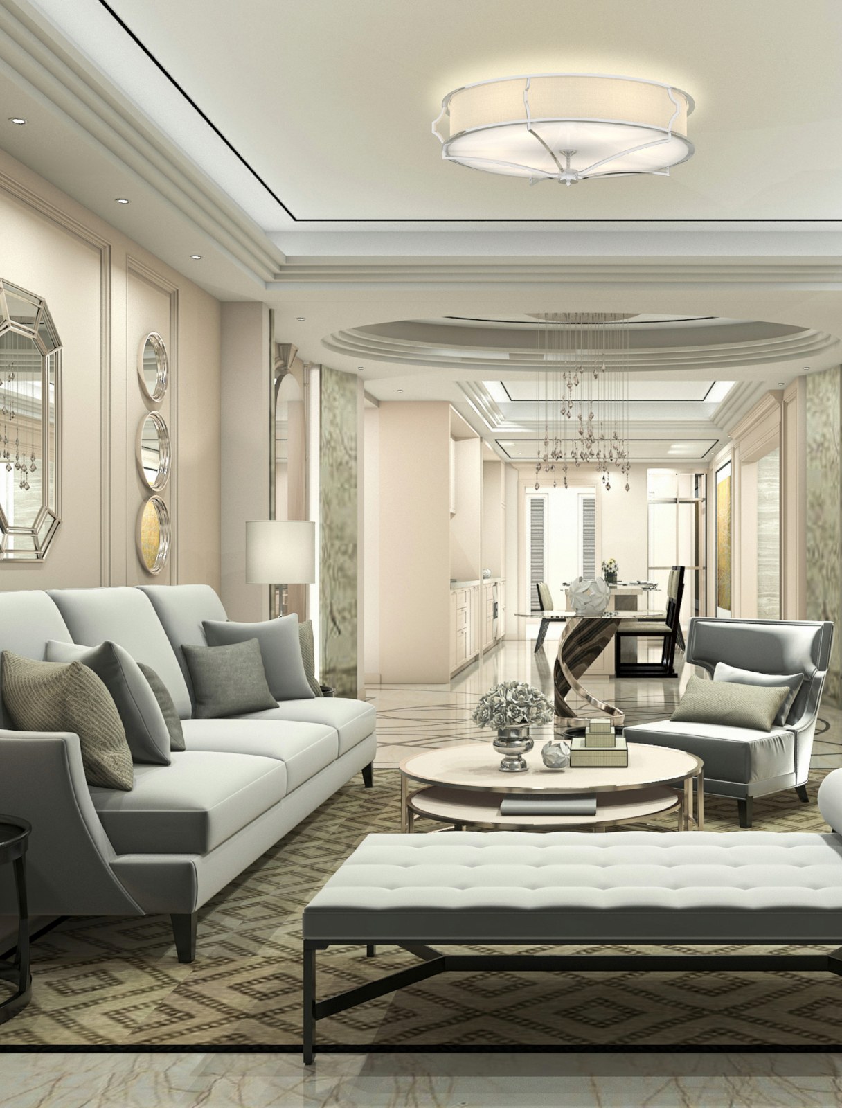 Open Design Stesso lampa podsufitowa 6x12 W biała-chrom OR84429