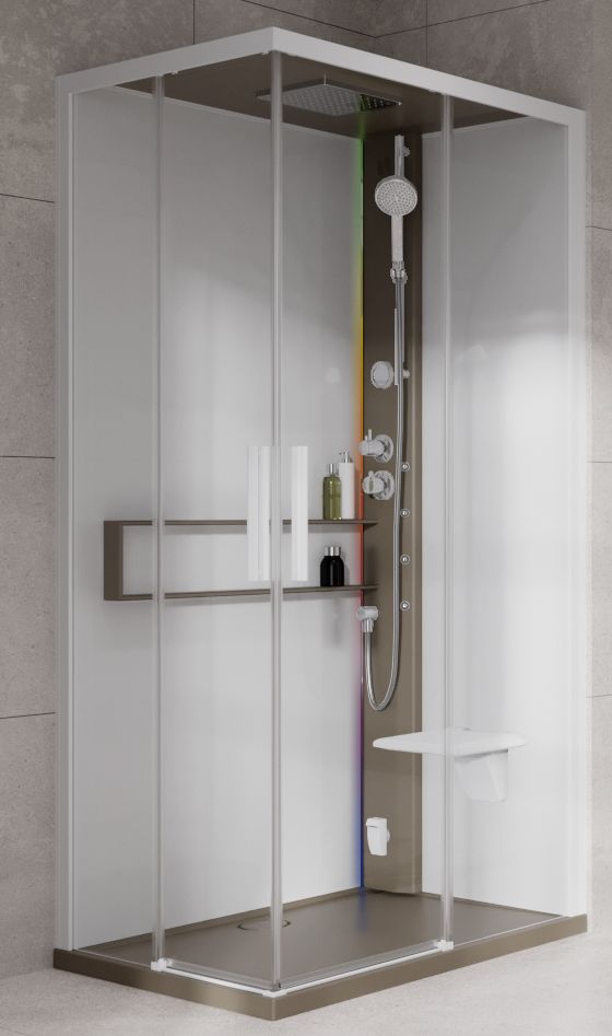 Novellini Glax 2 2.0 A kabina z hydromasażem 100x80 cm prawa parowa z brodzikiem corda G22A108DT5-1TU