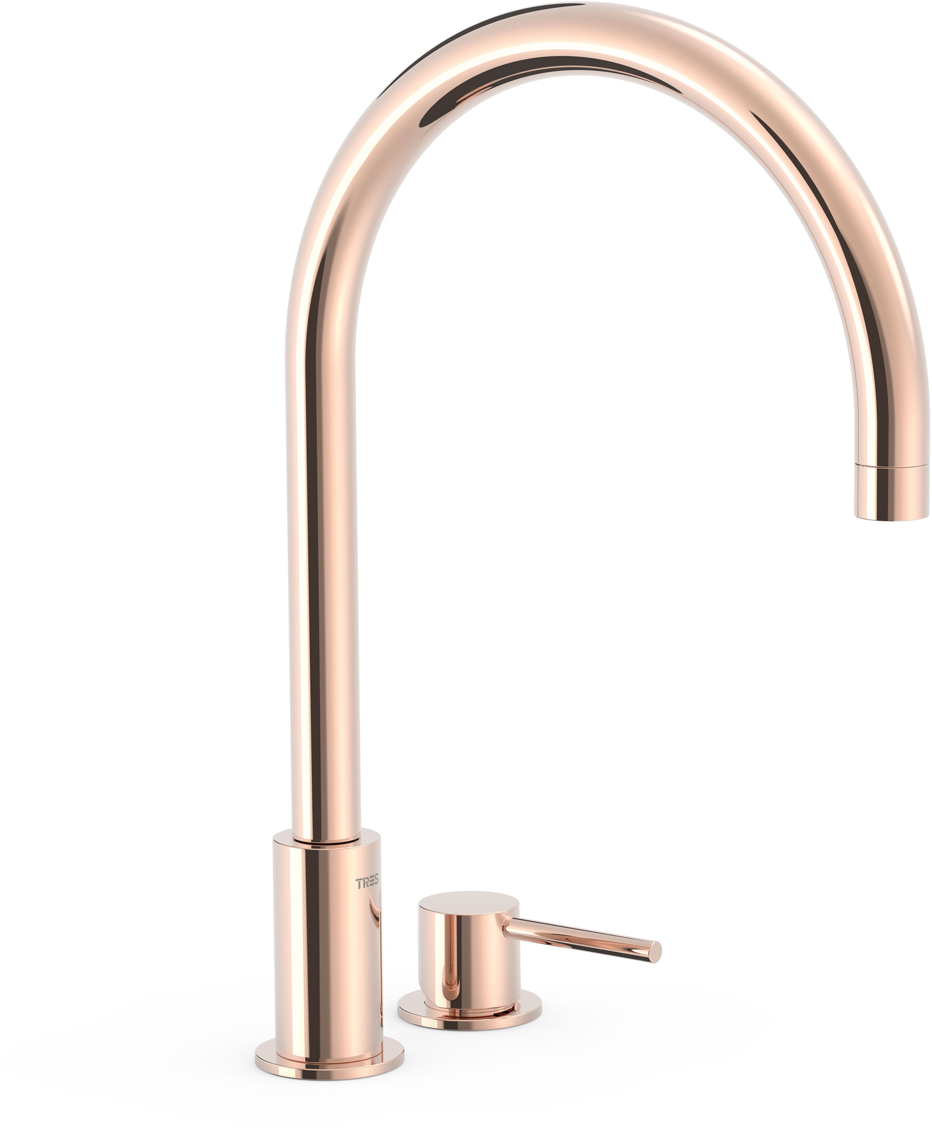 Tres Study Exclusive bateria umywalkowa stojąca 2-otworowa różowe złoto 26110501OP