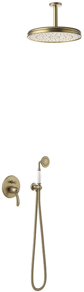 Tres Monoclasic zestaw prysznicowy podtynkowy z deszczownicą stary mosiądz 242.180.04.LV
