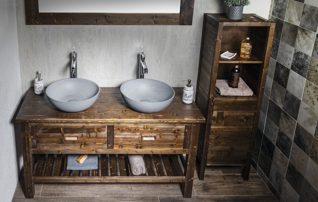 Sapho Brand szafka 130 cm podumywalkowa stojąca świerk bejcowany BA131S