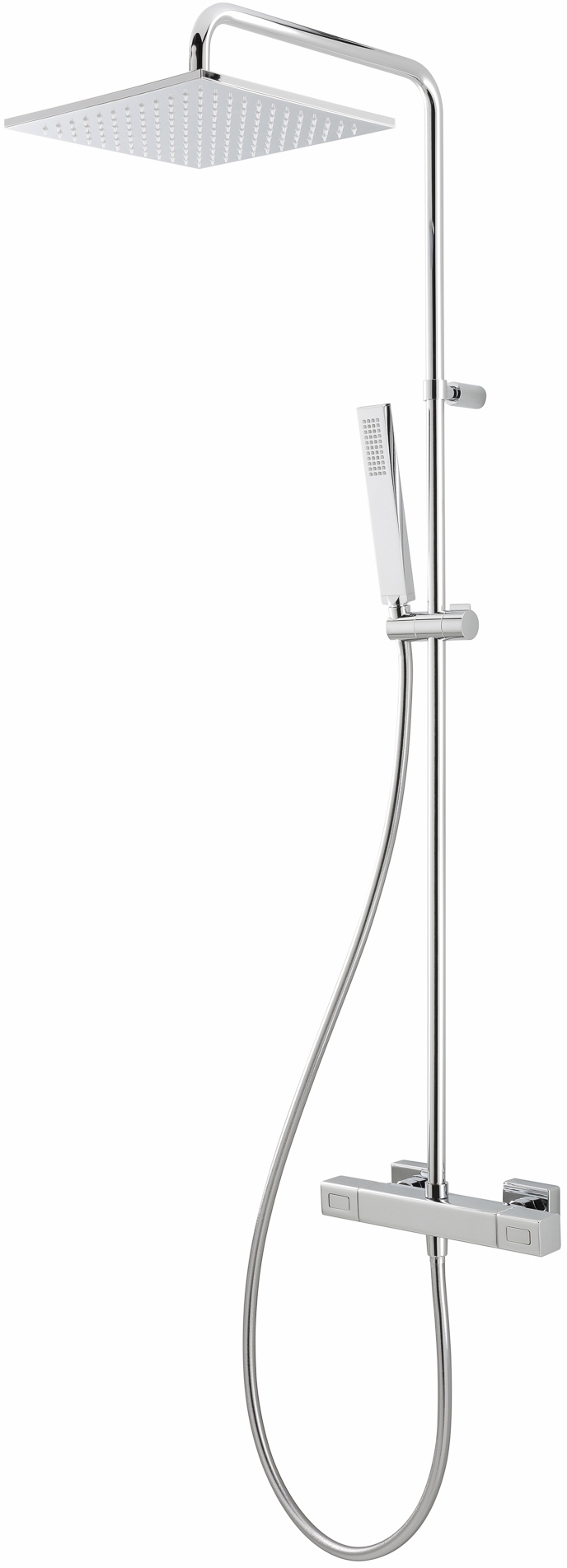 Herzbach Ceo zestaw prysznicowy termostatyczny z deszczownicą chrom 36.988250.2.01
