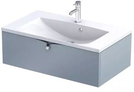 Oristo Siena szafka 79,6x45,5x25 cm podumywalkowa wisząca szaroniebieski mat OR45-SD1S-80-16