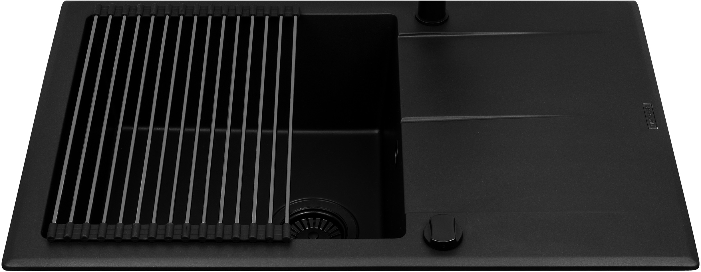 Pyramis Keros zlewozmywak granitowy 76x48 cm czarny 070247001