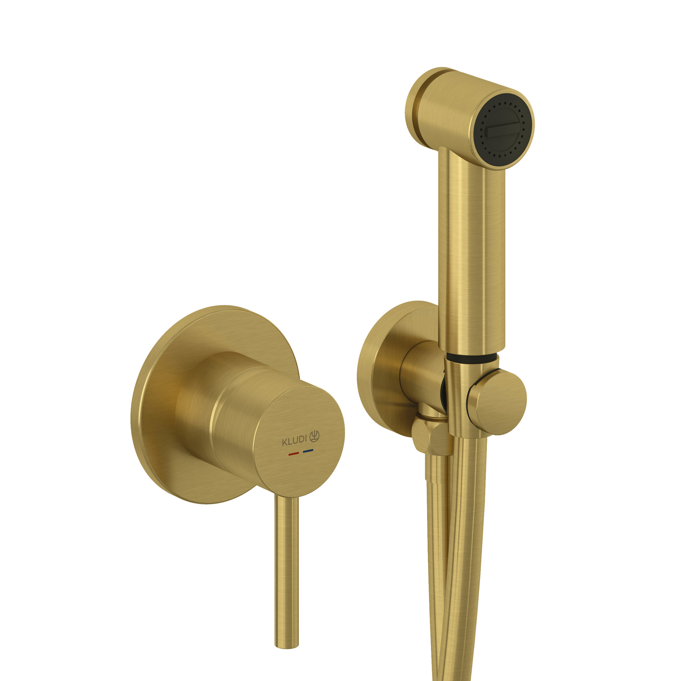 Kludi Bozz bateria bidetowa z zestawem prysznicowym podtynkowa złota 38998N076 - Wysyłka w 24h