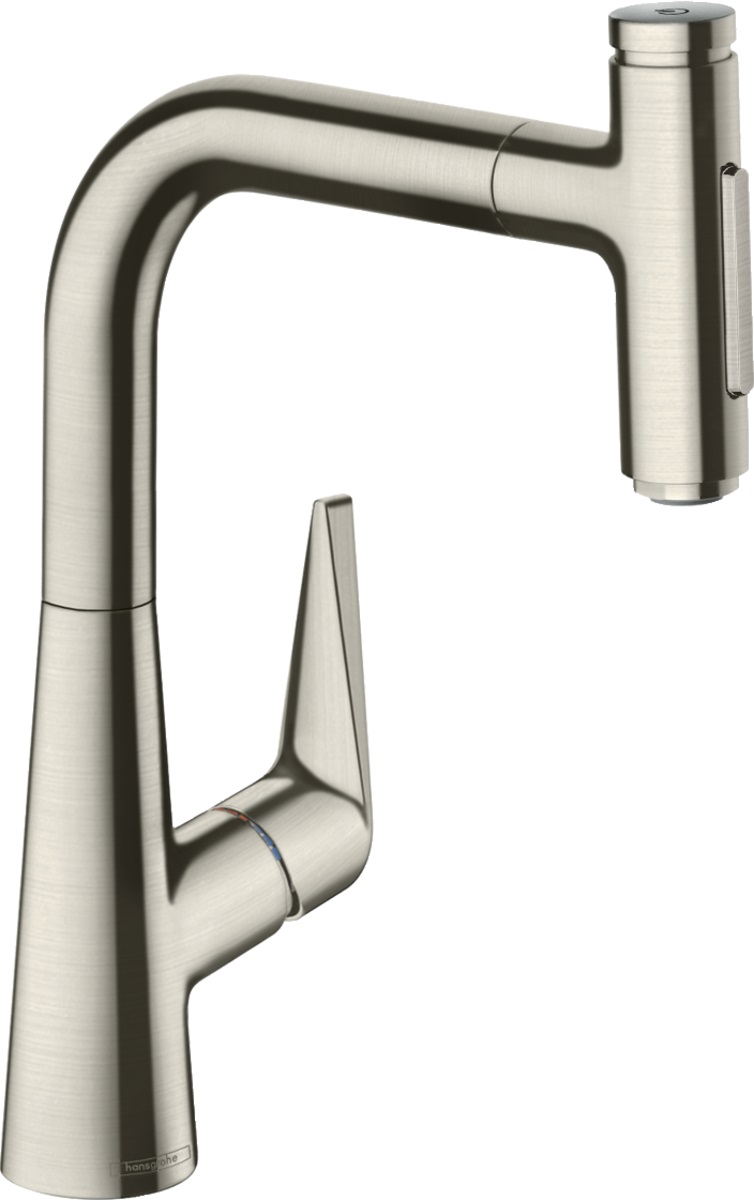 Hansgrohe Talis Select M51 bateria kuchenna stojąca z wyciąganą wylewką stal szlachetna 73868800
