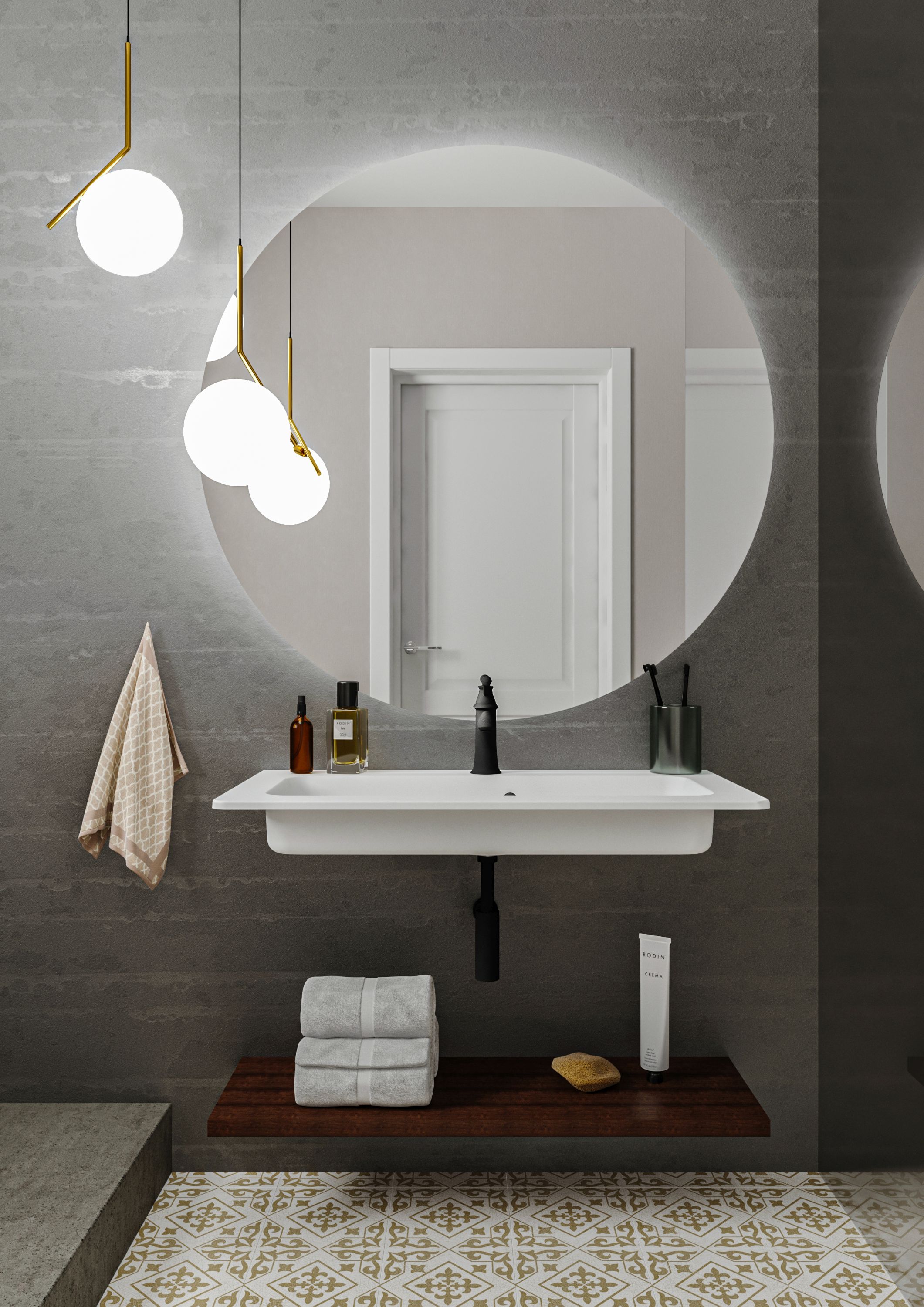 Miraggio Rostriks Tres umywalka 80x42 cm ścienna prostokątna biały połysk 0001540