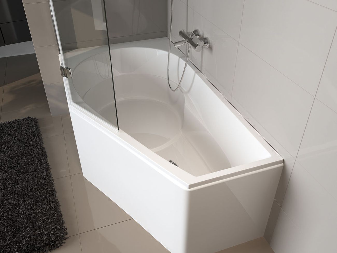 Riho Yukon wanna narożna 160x90 cm prawa biały błyszczący B008001005