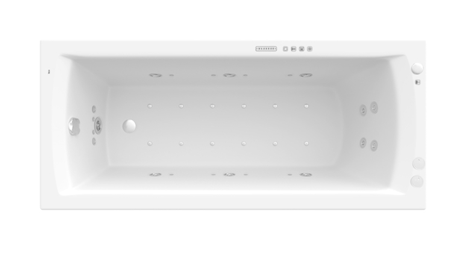 Roca Linea wanna prostokątna 170x75 cm z hydromasażem Effects Gold + opcja biała A24T048000