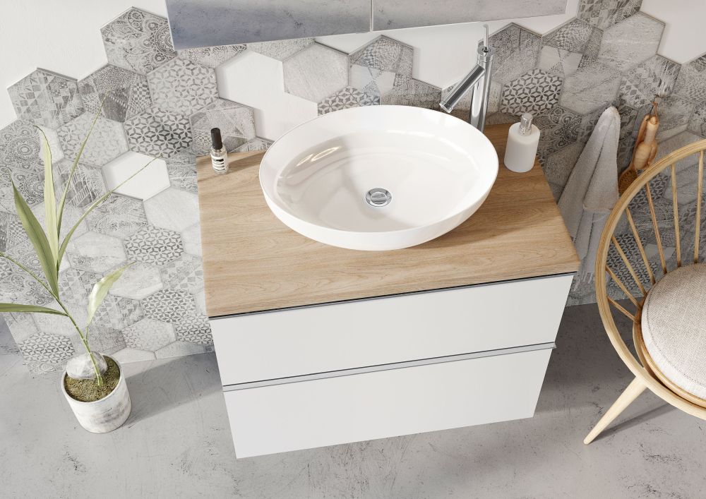 Elita Rika umywalka 52x39,5 cm owalna nablatowa biała RE040520088060 - Wysyłka w 24h