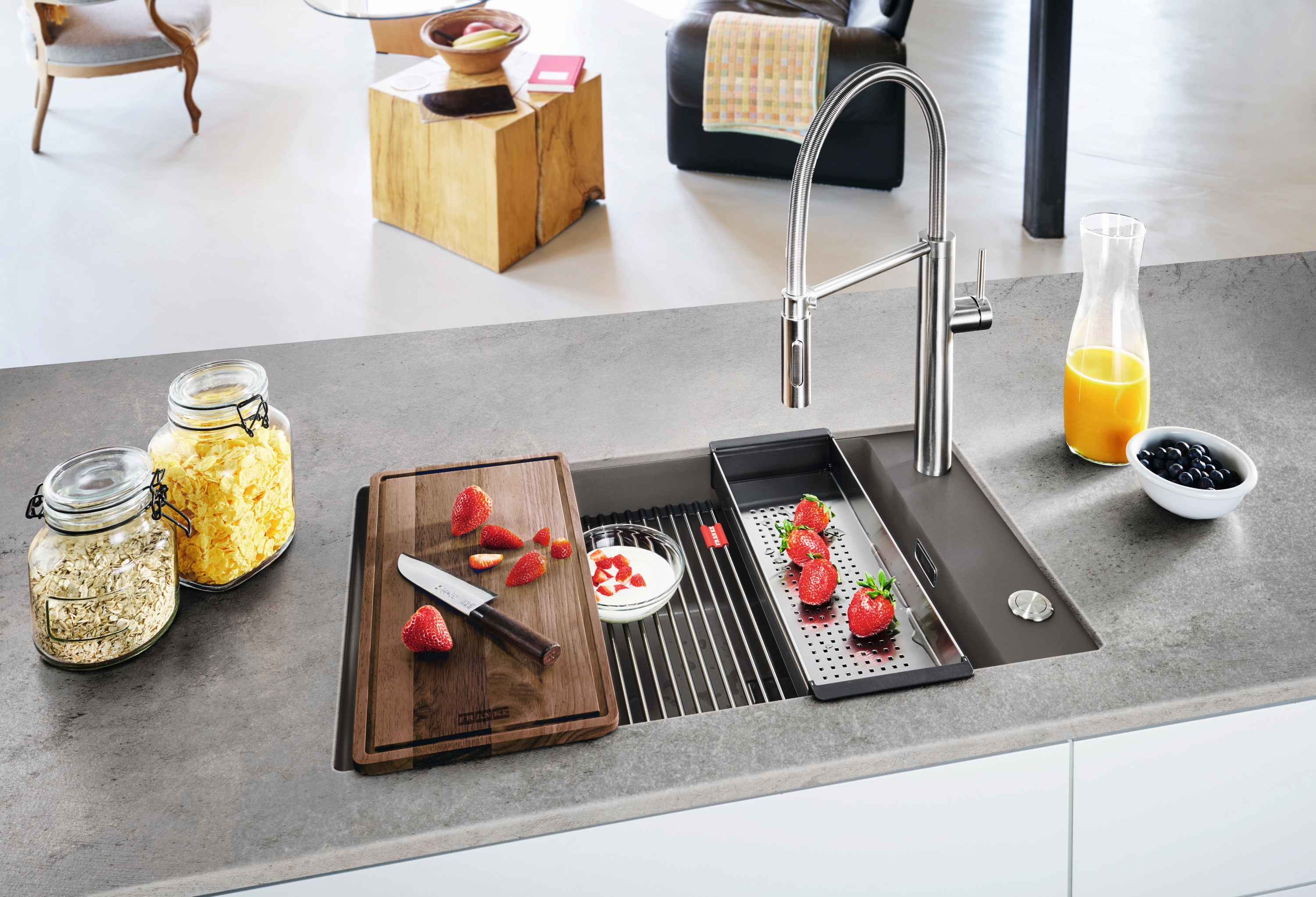 Franke Kanon KNG 110-62 zlewozmywak 62x42 cm Fragranite kamienny szary 125.0528.623