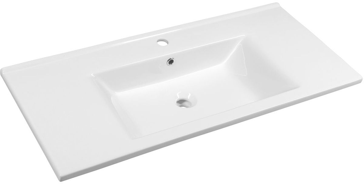 Aqualine Zuno umywalka 100x45,5 cm prostokątna ścienna-meblowa biała 9100
