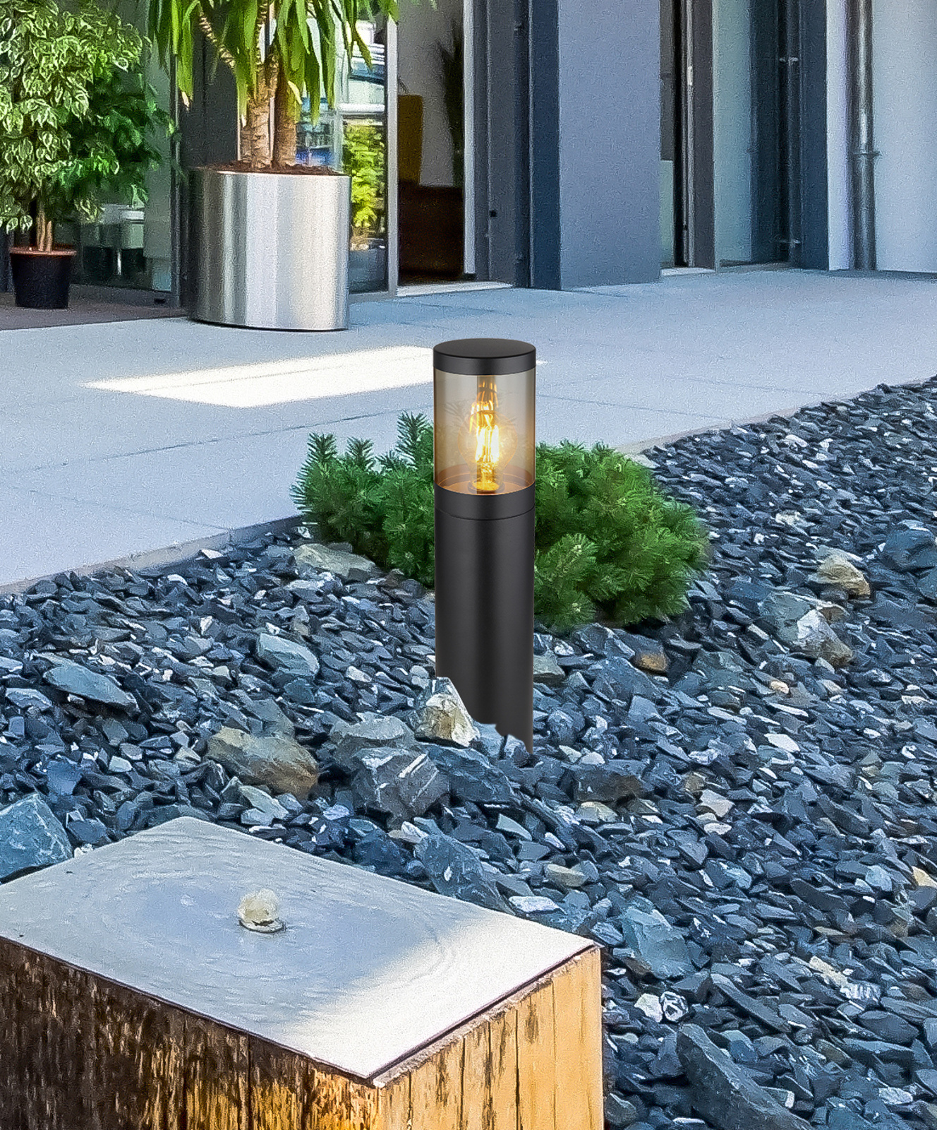 Globo Lighting Xeloo lampa stojąca zewnętrzna 1x60W czarny mat/przydymiony 32015BS