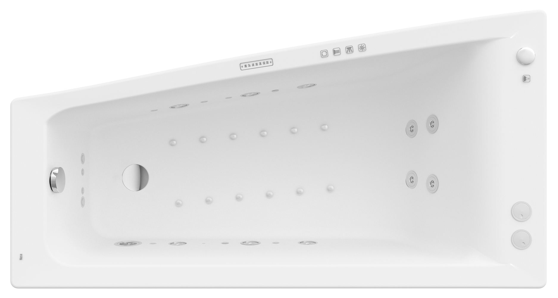 Roca Easy wanna z hydromasażem 150x80 cm asymetryczna biała A24T288000