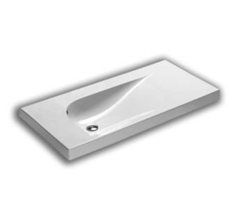 Hatria Grandangolo umywalka 100 cm ścienna prostokątna biała Y0VA01
