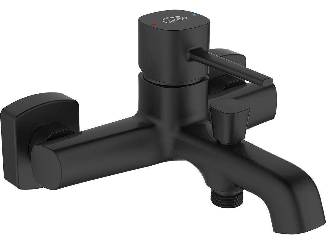 Laveo Pola bateria wannowo-prysznicowa ścienna czarna BAP710D