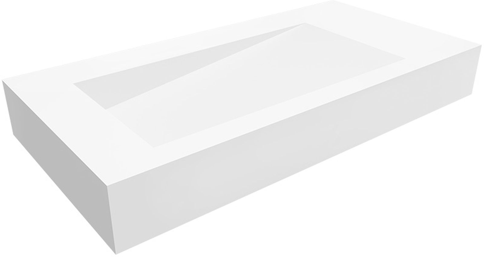 Cristalstone Linea Ideal umywalka 90x45 cm ścienna prostokątna biały U900-MBLOLB/BO