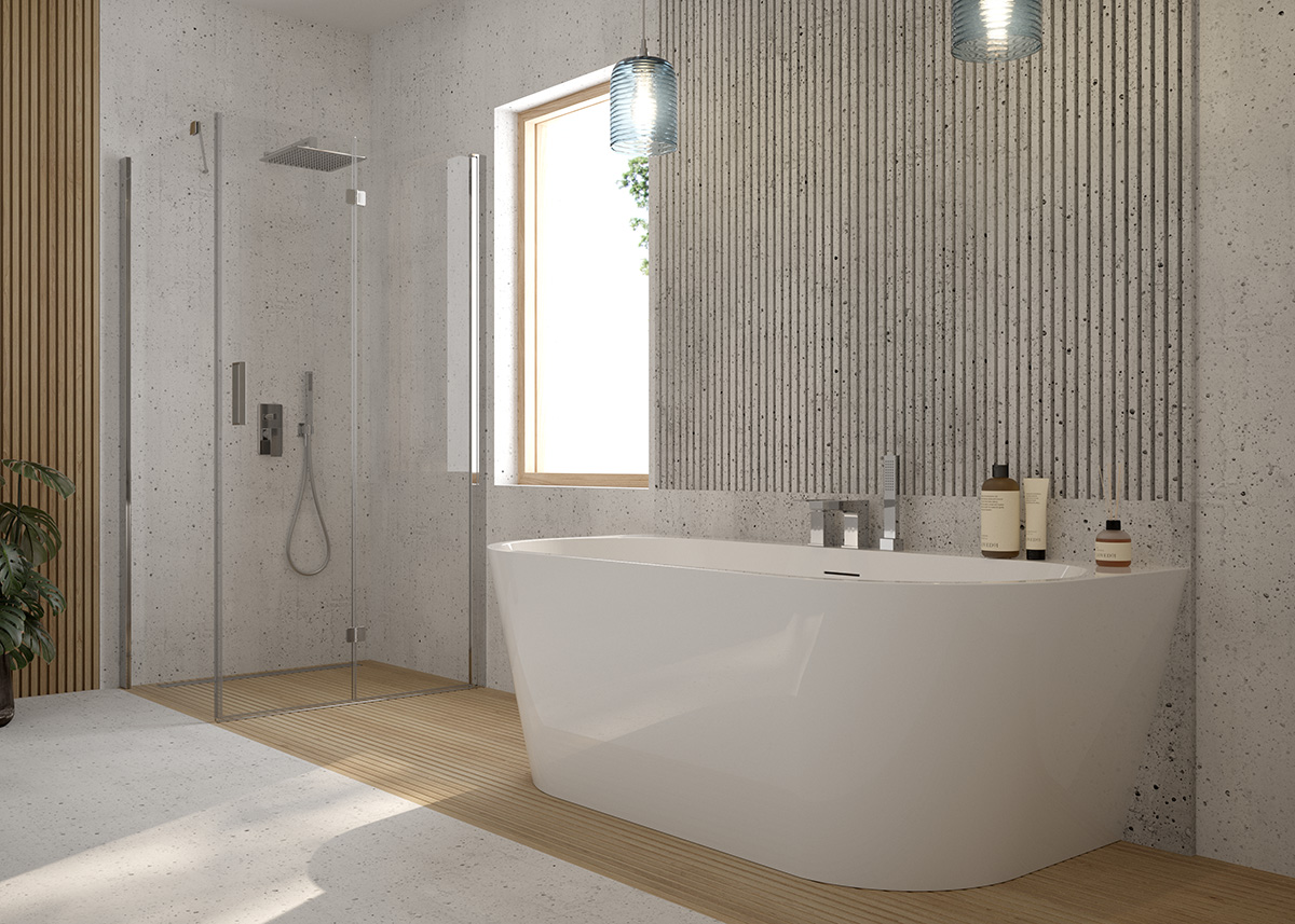 Oltens Trana kabina prysznicowa 100x80 cm prostokątna drzwi ze ścianką chrom/szkło przezroczyste 20200100 - Wysyłka w 24h