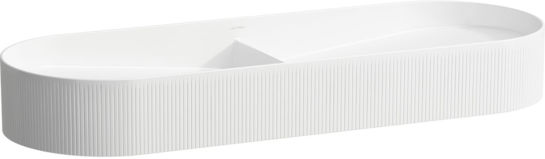 Laufen Sonar umywalka 100x37 cm nablatowa podwójna Laufen Clean Coat biała H8123494001121