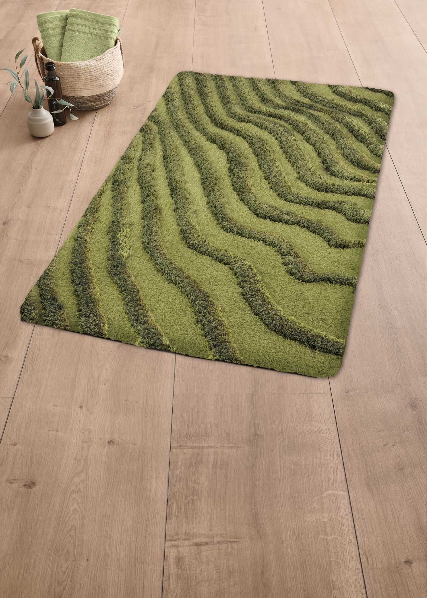 Kleine Wolke Terrace dywanik łazienkowy 120x70 cm zielony 9183616225 - Wysyłka w 24h