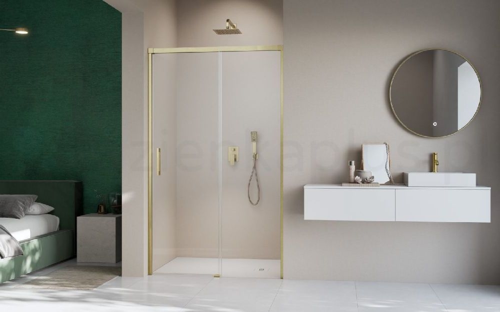 Radaway Idea 8 Brushed Gold DWJ drzwi prysznicowe 64 cm rozsuwane prawe złoty szczotkowany/szkło przezroczyste 10330770-99-01R