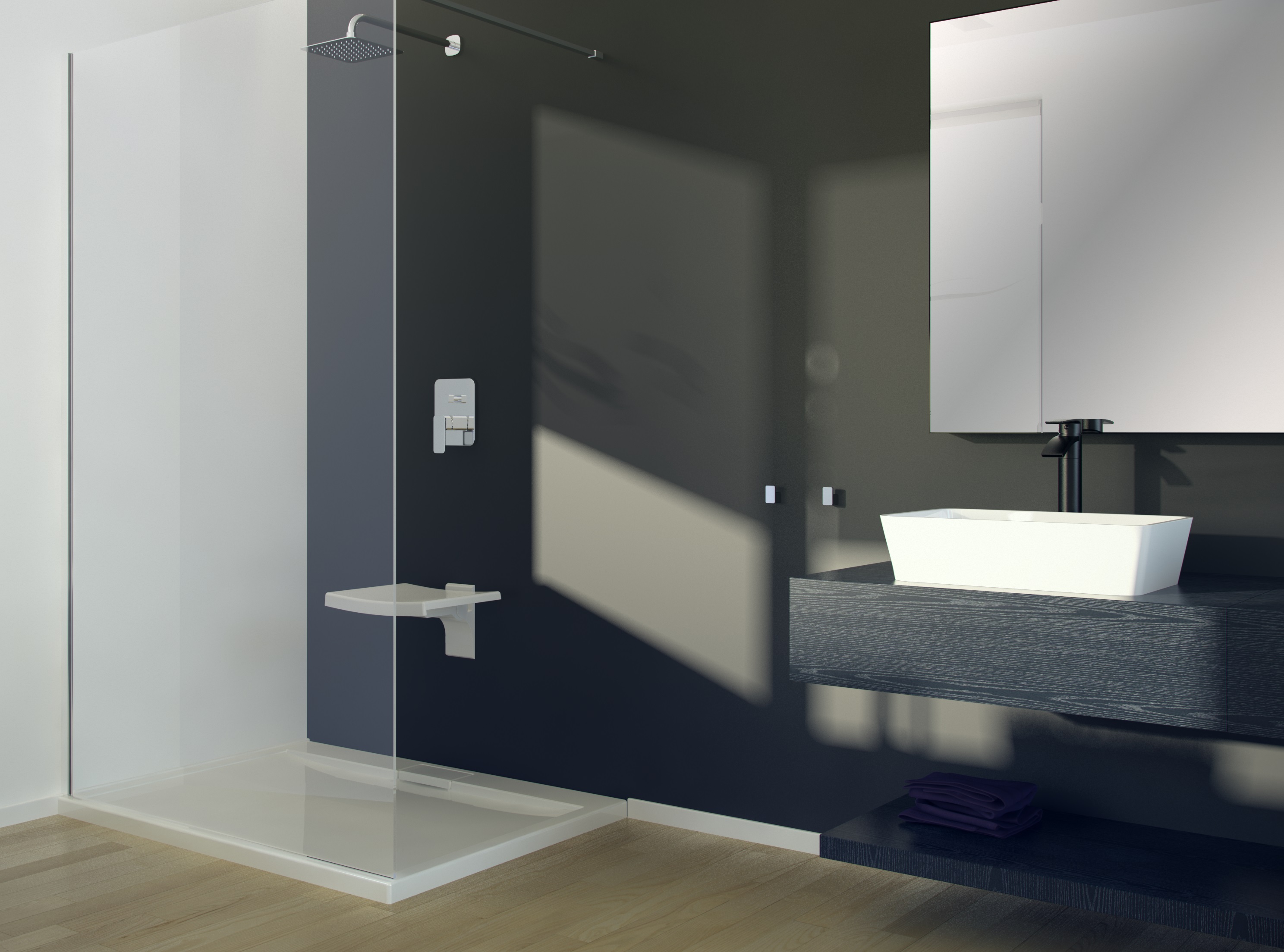 Besco Assos umywalka 50x40 cm nablatowa prostokątna biała #UMD-A-NB