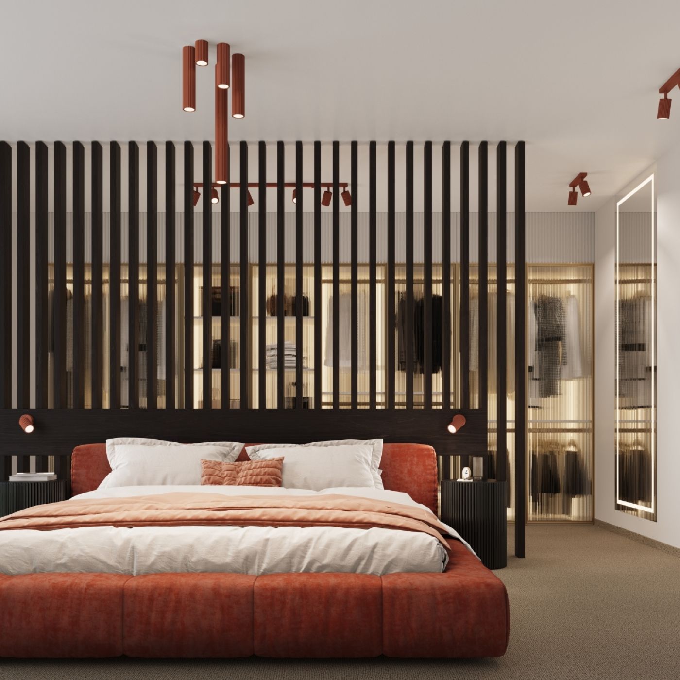 Sollux Lighting Karbon lampa podsufitowa 1x10 W czerwona SL.1629