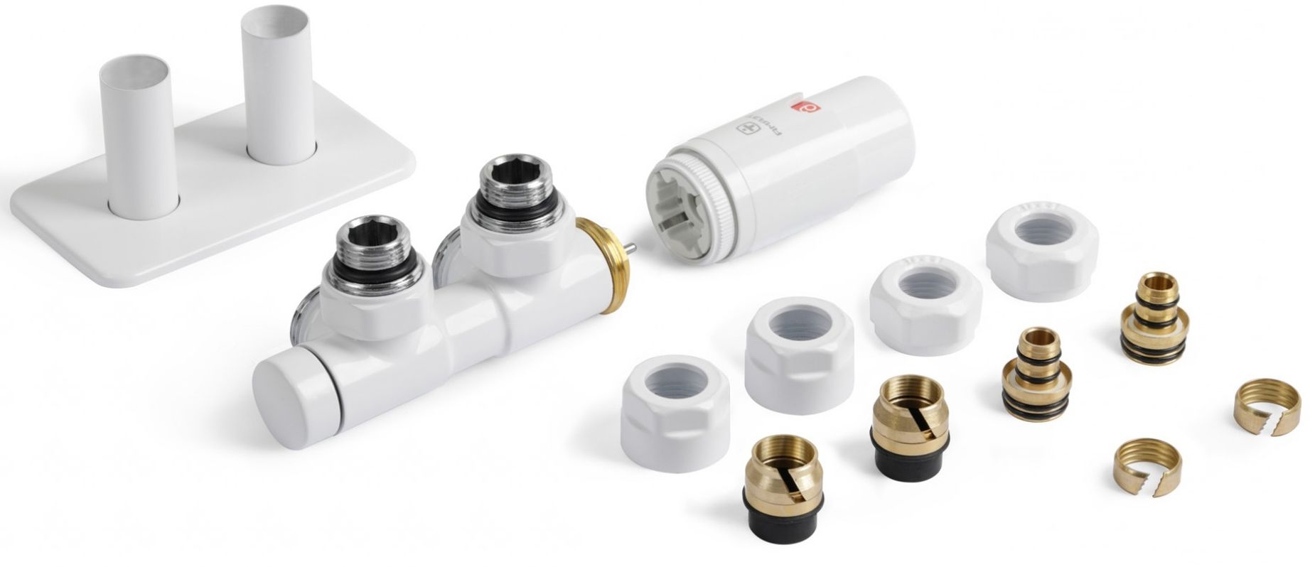 Terma Twins All in One zestaw zintegrowany termostatyczny prawy biały soft 9016 TGETTWINPKS96