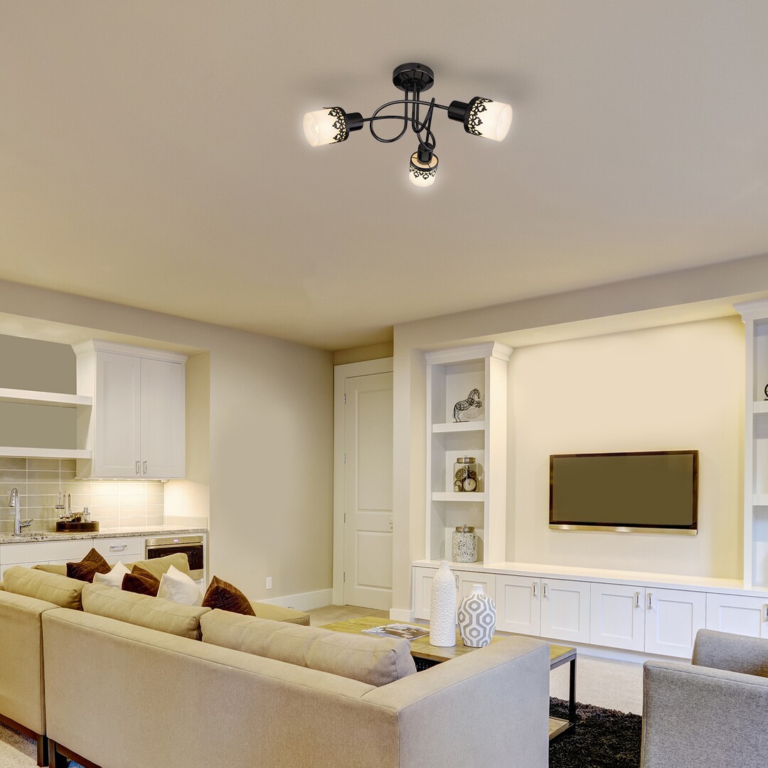 Rabalux Lacey lampa podsufitowa 3x40W czarna/biała 5343