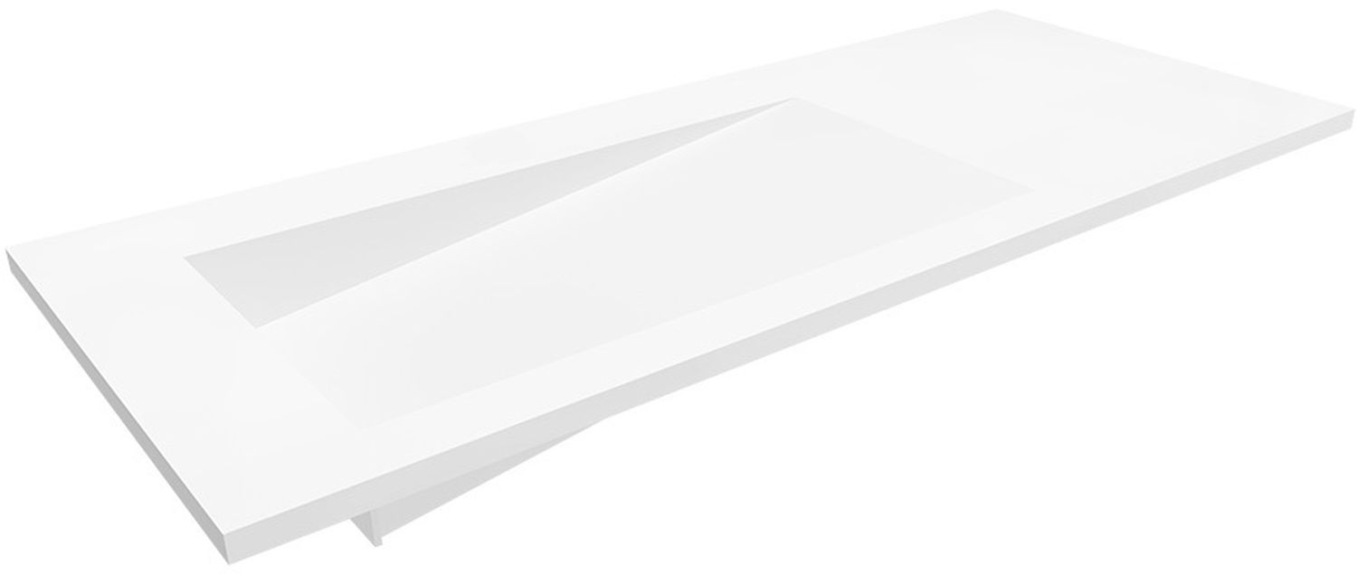 Cristalstone Linea Ideal umywalka 110x45 cm wpuszczana prostokątna biały U1100-MBLOLB/CR/BO