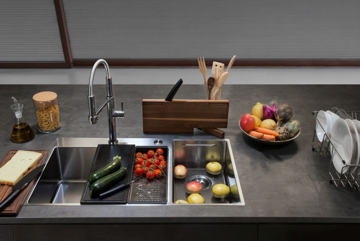 Franke Box Center BWX 220-54-27 zlewozmywak stalowy 86x51 cm stal szczotkowana 127.0557.961