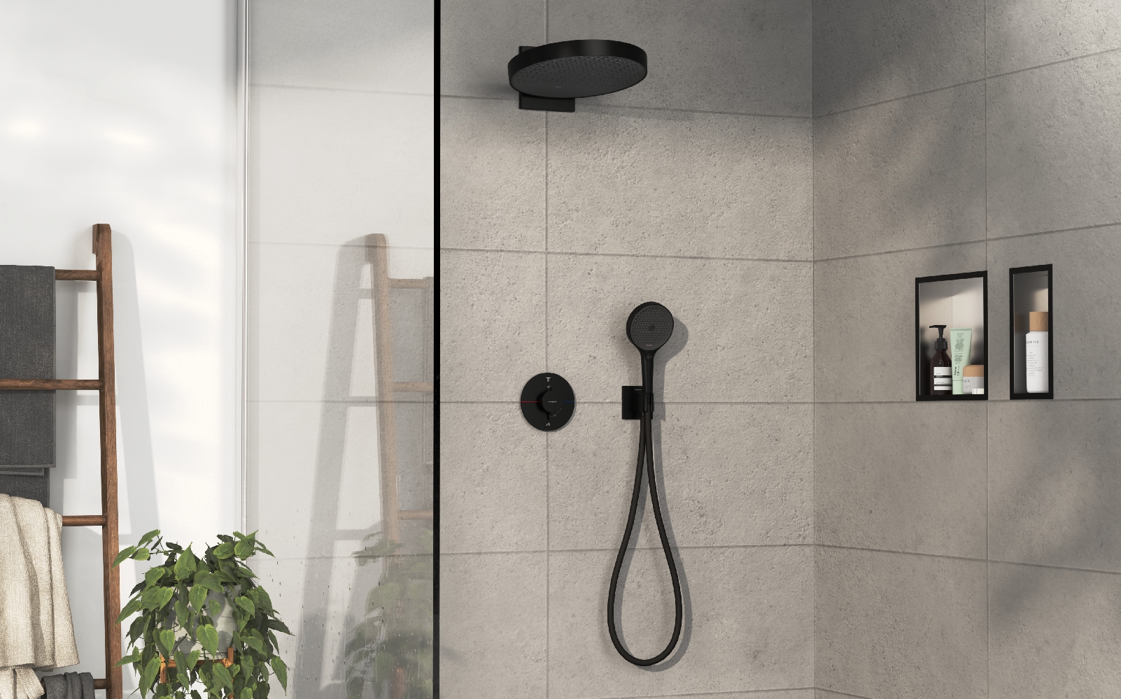 Hansgrohe ShowerSelect Comfort S bateria wannowo-prysznicowa podtynkowa termostatyczna czarny mat 15554670