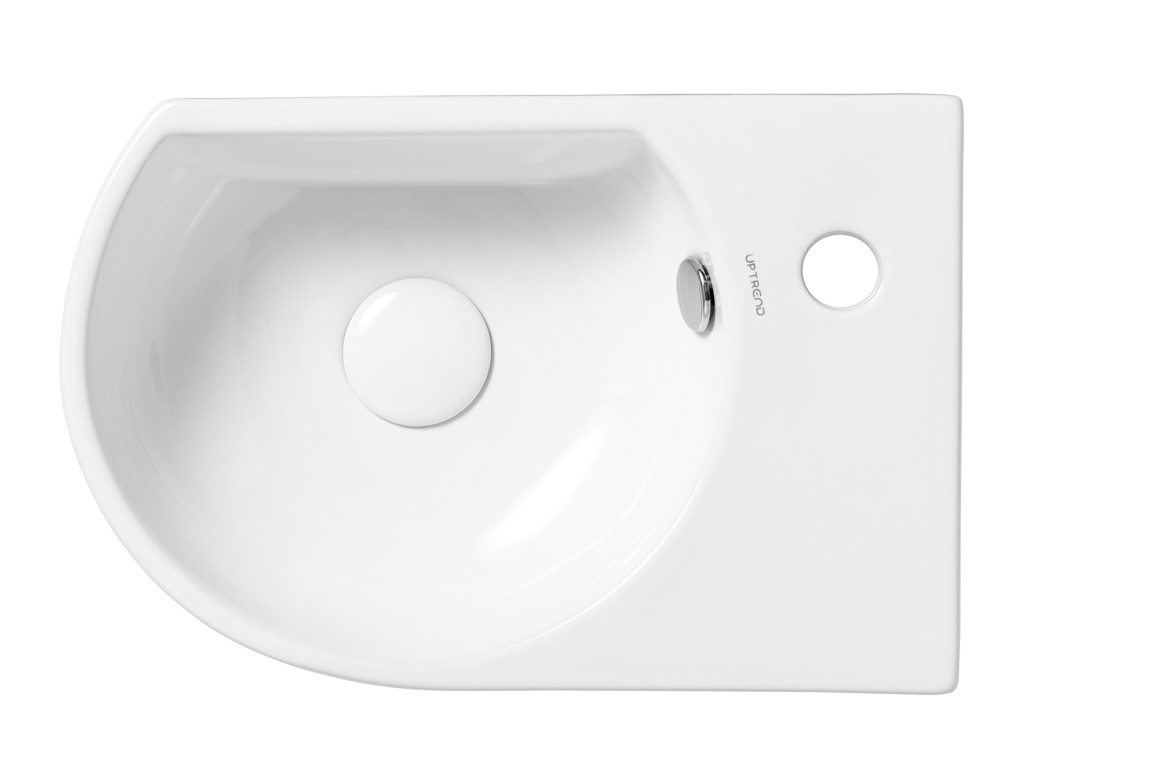 Uptrend Devo umywalka 40,5x27 cm ścienna półokrągła biały połysk STR4295 - Wysyłka w 24h