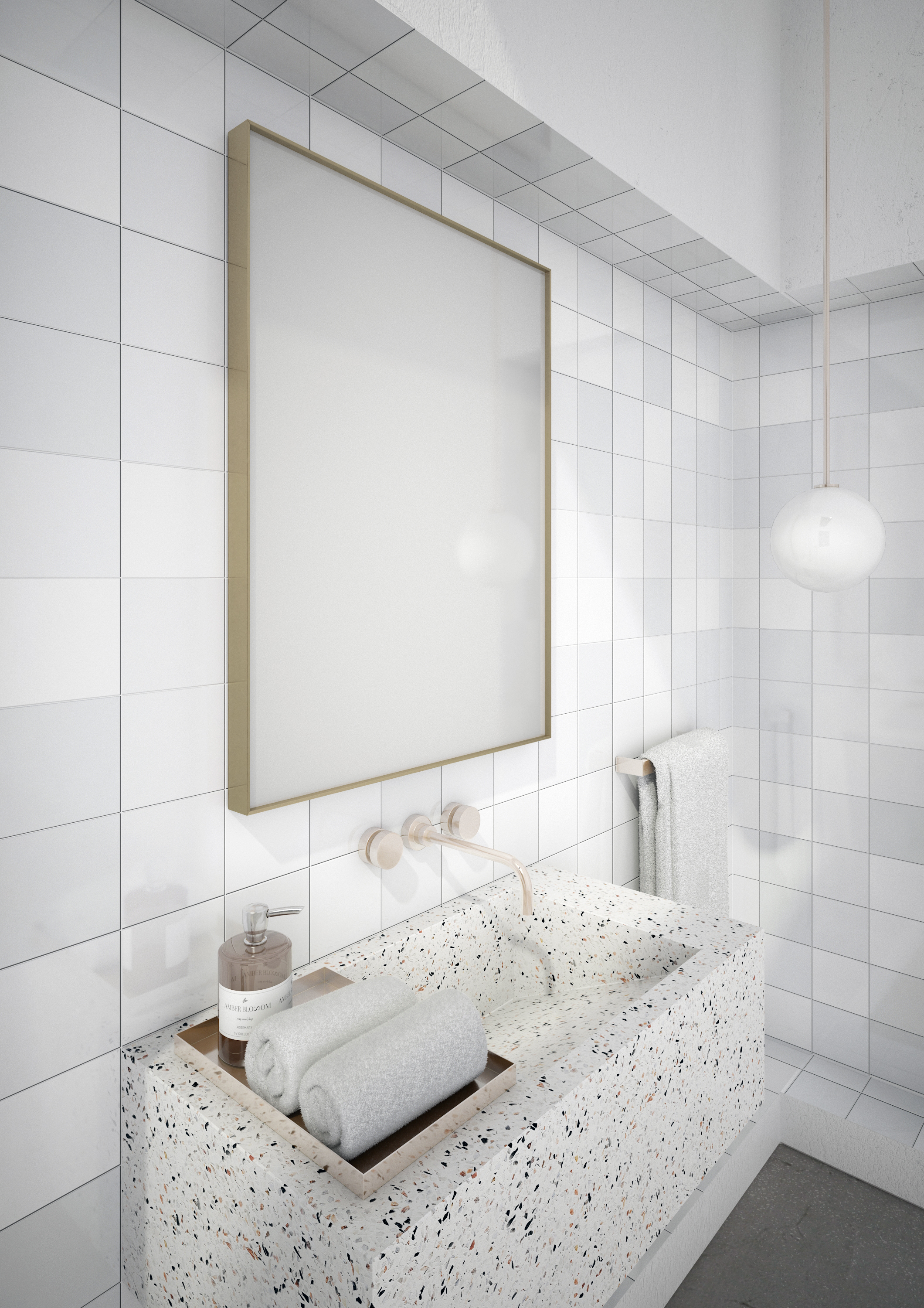 Dubiel Vitrum Stark Gold lustro prostokątne 80x60 cm