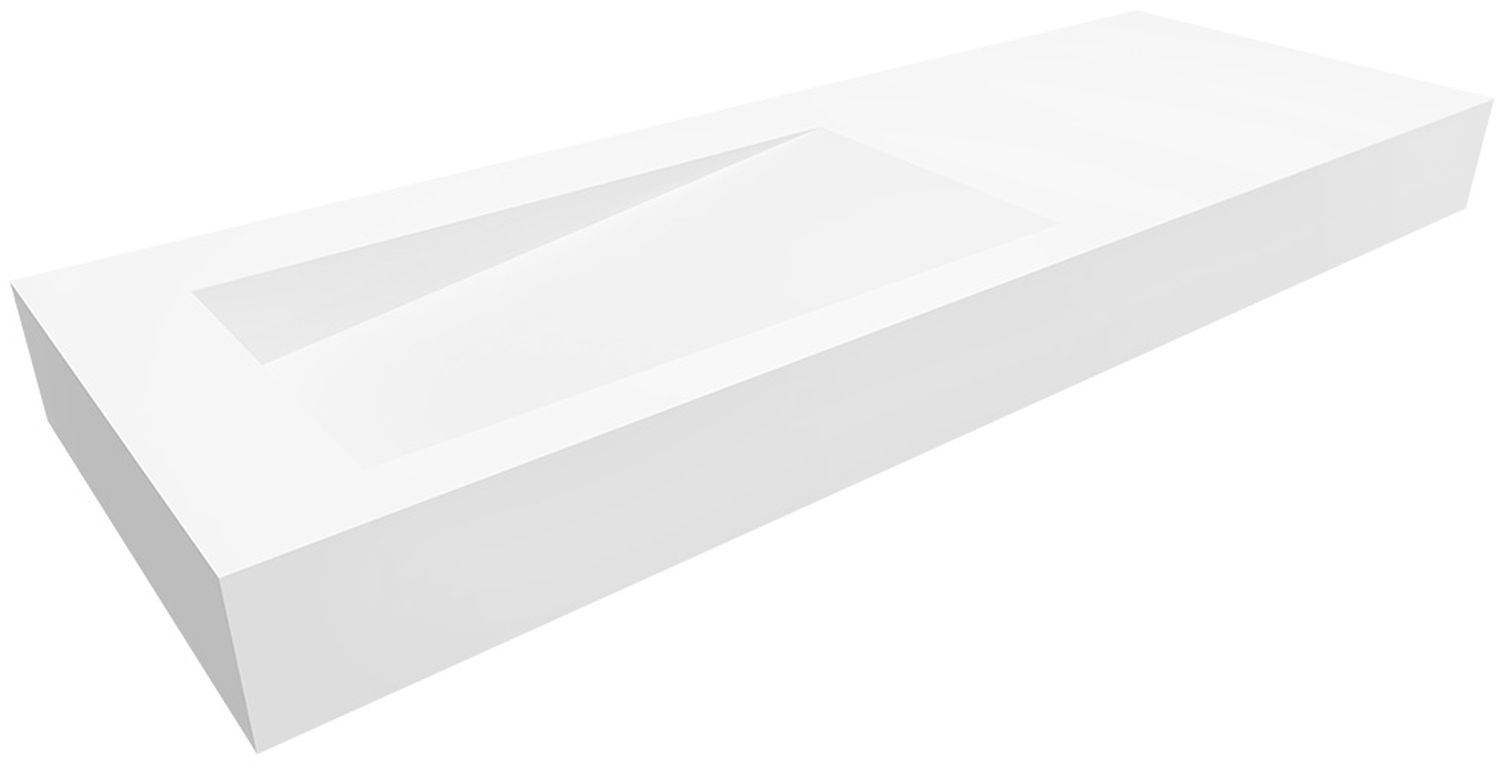 Cristalstone Linea Ideal umywalka 130x45 cm ścienna prostokątna biały U1300-MBLOLB/BO