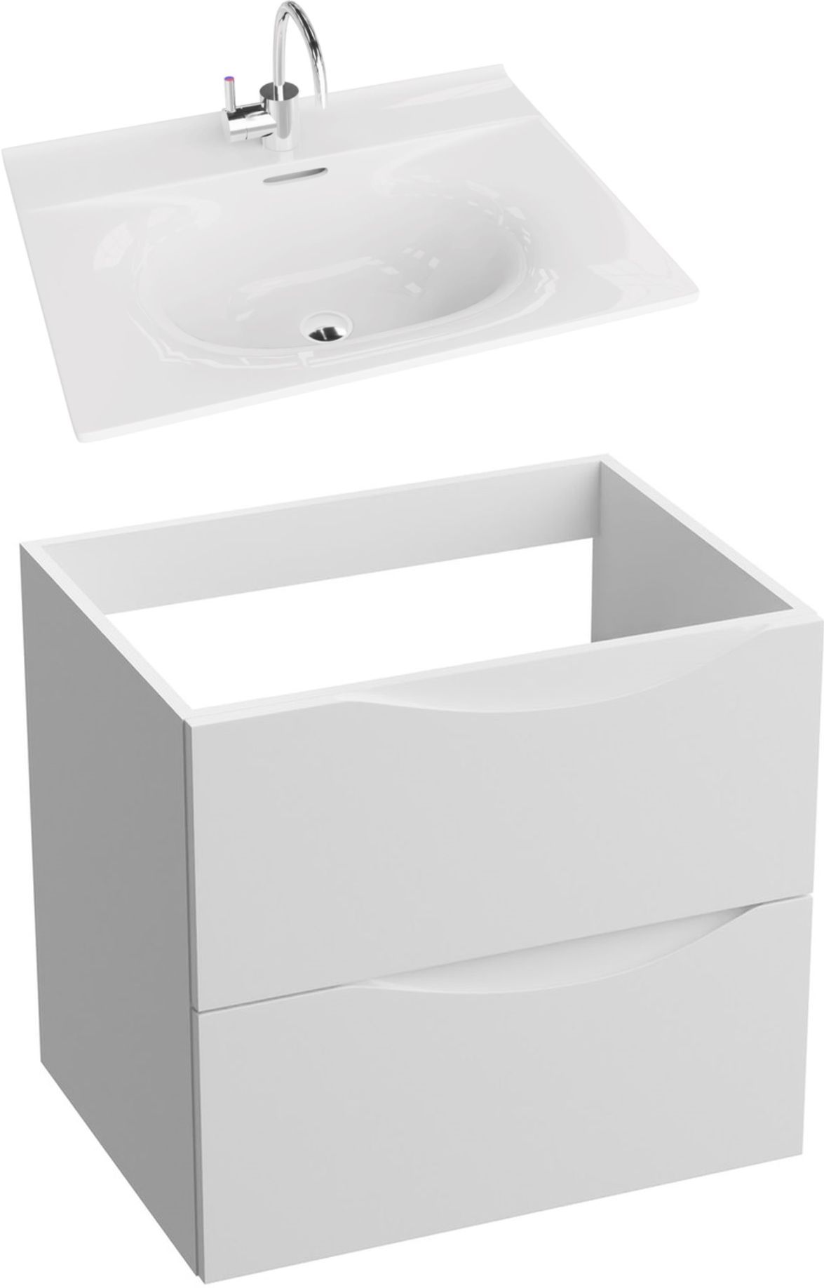 LaVita Kolorado umywalka z szafką 60 cm zestaw meblowy biały (5900378314363, 5908211416205)