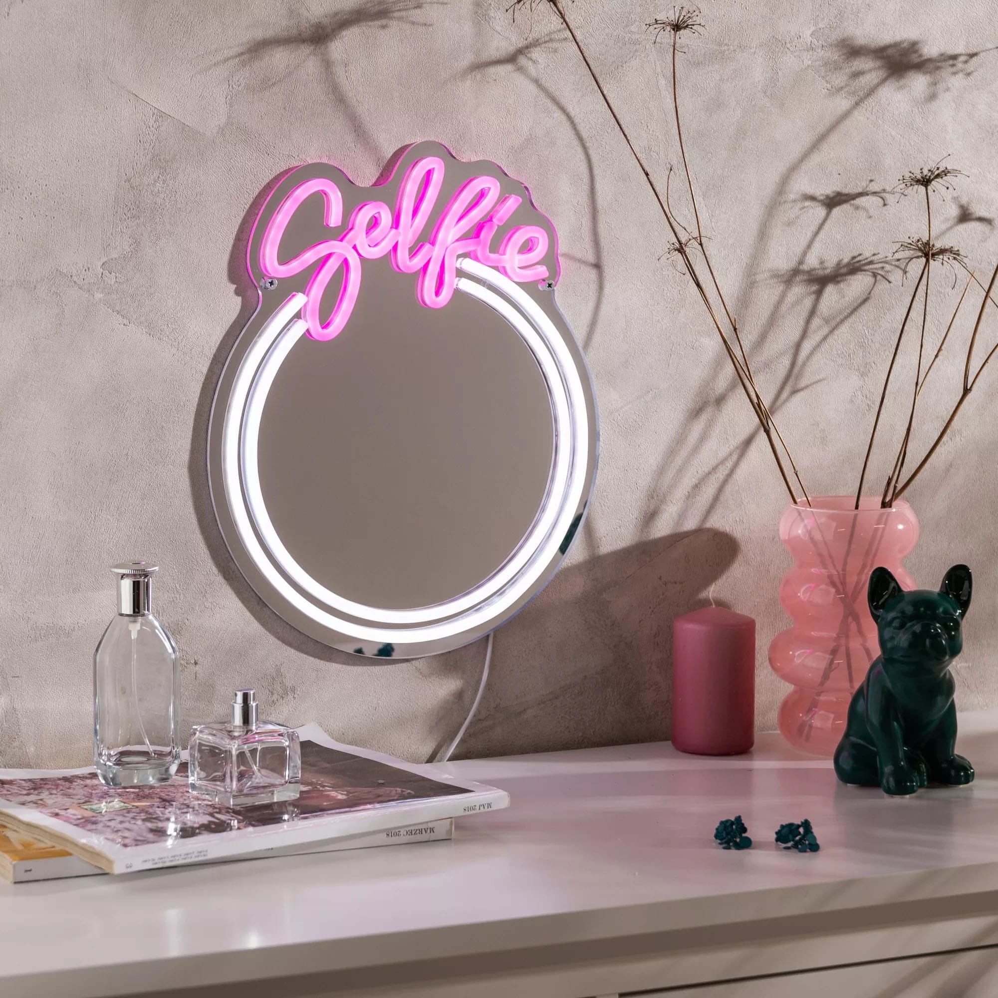 Zuma Line Neon lampa ścienna 1x3,44 W różowy FM-MT07