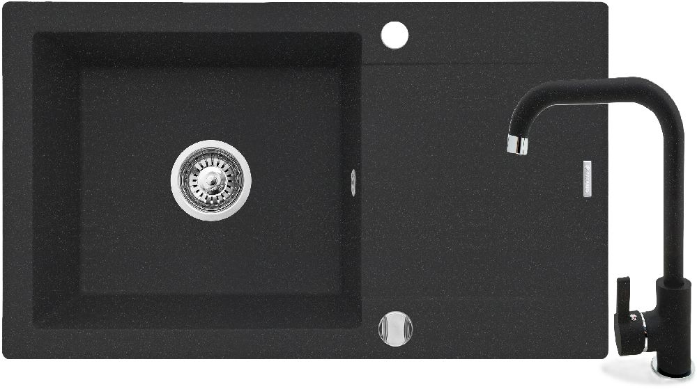 Pyramis Korfu zlewozmywak z baterią czarny 070060901SN